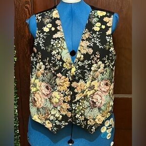 Floral Tapestry Waistcoat vest vintage L